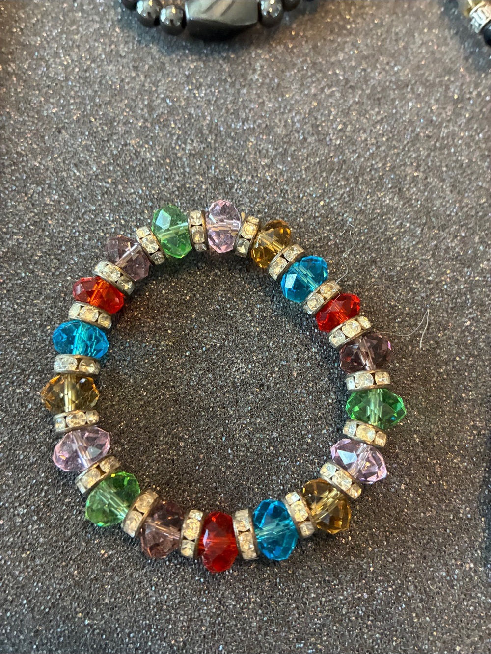 Multicolor Crystal Bead Stretch Bracelet